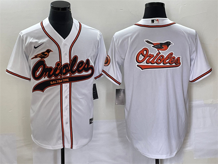 Men's Baltimore Orioles White Team Big Logo Cool Base Stitched JerseyS Men's Baltimore Orioles White Team Big Logo Cool Base Stitched JerseyS