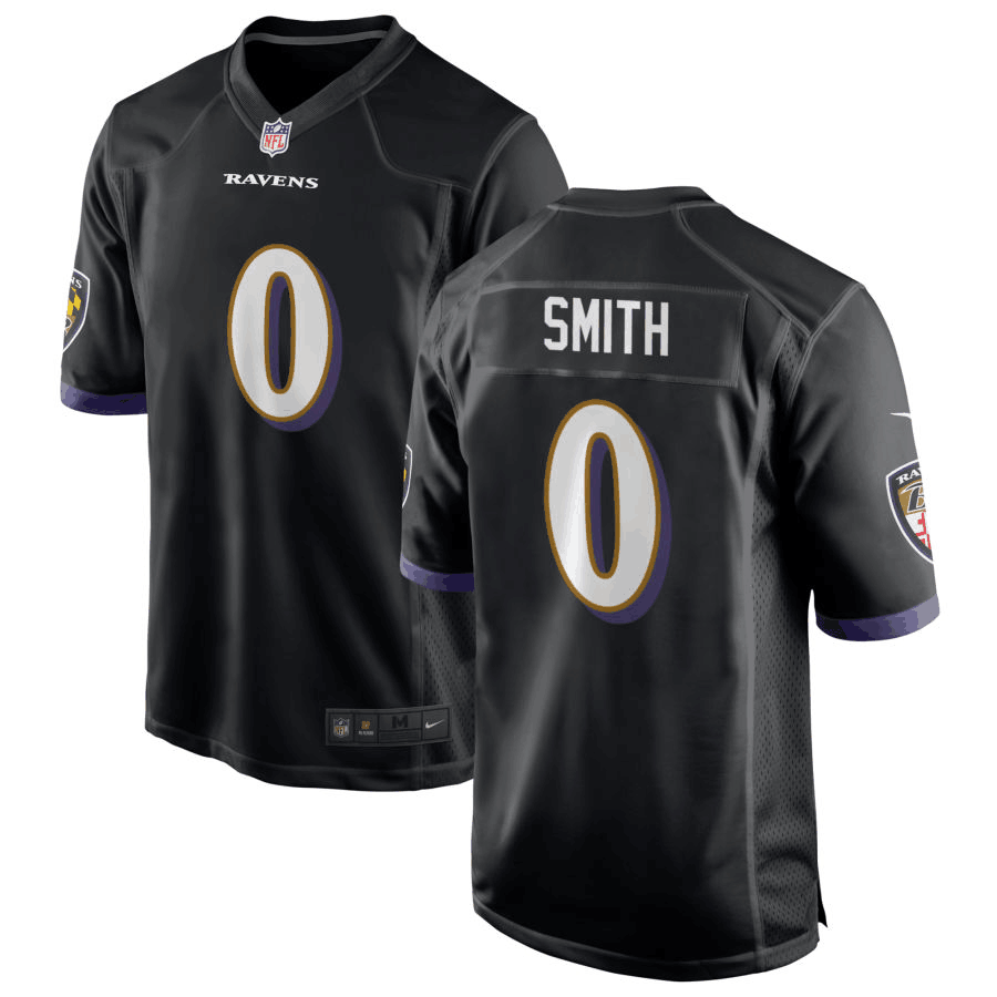 Men's Baltimore Ravens #0 Roquan Smith Black Black Untouchable Limited Stitched Jersey