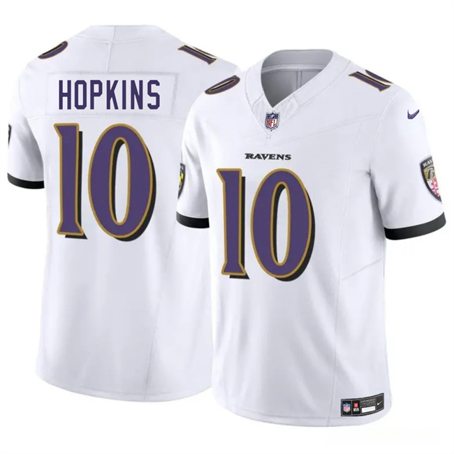 Men's Baltimore Ravens #10 DeAndre Hopkins White 2025 F.U.S.E Vapor Limited Football Jersey
