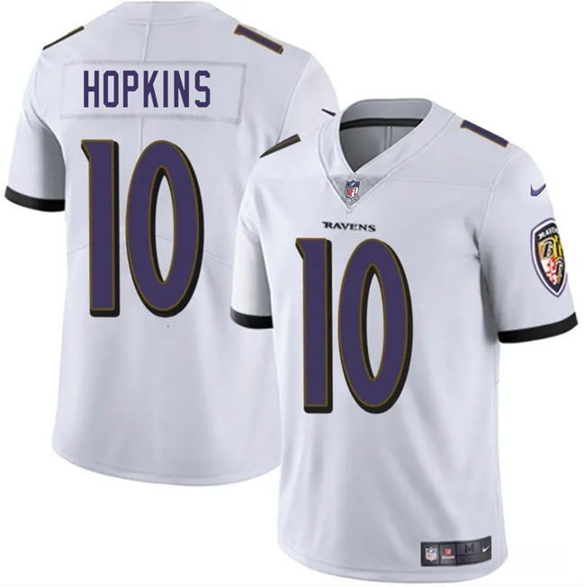 Men's Baltimore Ravens #10 DeAndre Hopkins White Vapor Limited Football Jersey