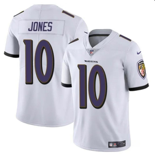Men's Baltimore Ravens #10 Emory Jones White Vapor Limited Football Jersey Men's Baltimore Ravens #10 Emory Jones White Vapor Limited Football Jersey