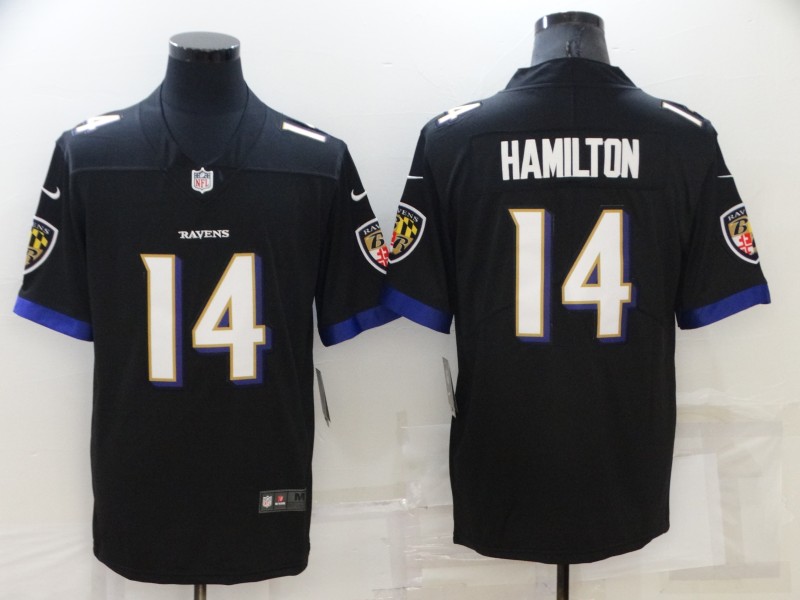 Men's Baltimore Ravens #14 Kyle Hamilton Black Vapor Untouchable Limited Stitched Jersey Men's Baltimore Ravens #14 Kyle Hamilton Black Vapor Untouchable Limited Stitched Jersey