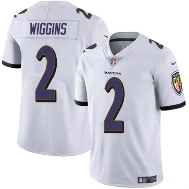 Men's Baltimore Ravens #2 Nate Wiggins White 2024 Draft Vapor Limited Football Jersey Men's Baltimore Ravens #2 Nate Wiggins White 2024 Draft Vapor Limited Football Jersey