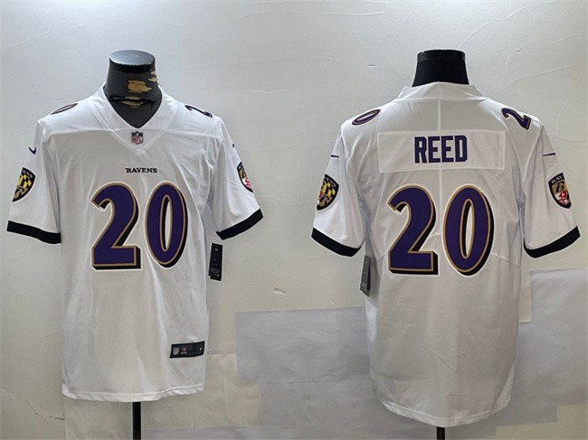 Men's Baltimore Ravens #20 Ed Reed White Vapor Limited Football Jersey Men's Baltimore Ravens #20 Ed Reed White Vapor Limited Football Jersey