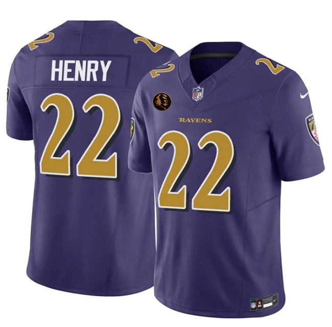 Men's Baltimore Ravens #22 Derrick Henry Purple 2025 F.U.S.E. With John Madden Patch Limited Football Jersey Men's Baltimore Ravens #22 Derrick Henry Purple 2025 F.U.S.E. With John Madden Patch Limited Football Jersey