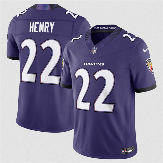 Men's Baltimore Ravens #22 Derrick Henry Purple 2026 F.U.S.E Vapor Stitched Limited Football Jersey Men's Baltimore Ravens #22 Derrick Henry Purple 2026 F.U.S.E Vapor Stitched Limited Football Jersey