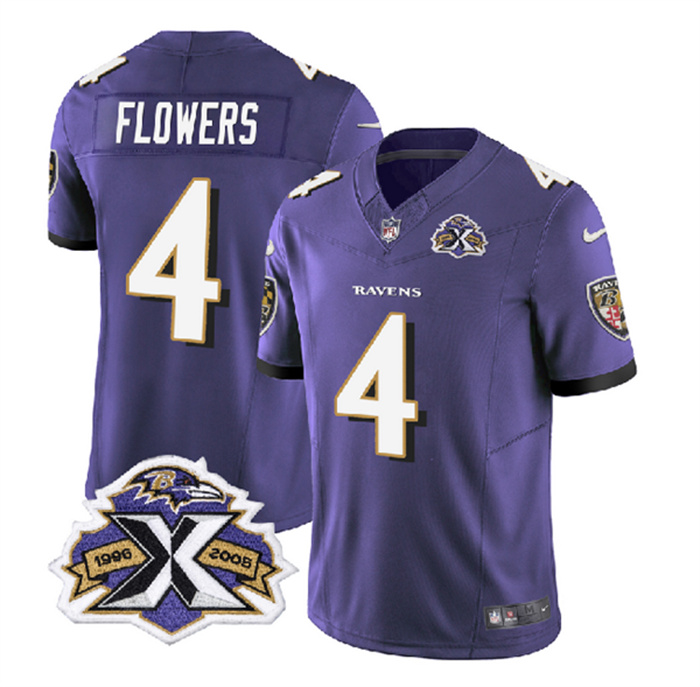 Men's Baltimore Ravens #4 Zay Flowers Purple 2023 F.U.S.E With Patch Throwback Vapor Limited Jersey Men's Baltimore Ravens #4 Zay Flowers Purple 2023 F.U.S.E With Patch Throwback Vapor Limited Jersey