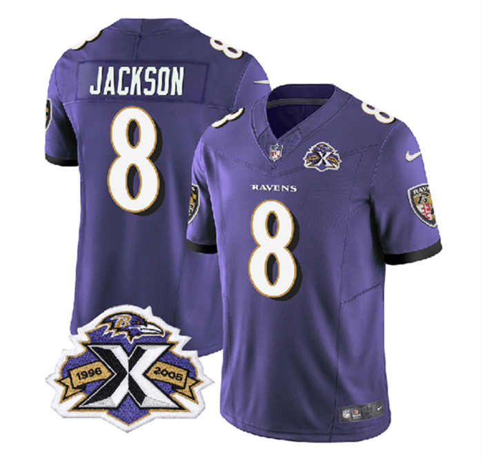 Men's Baltimore Ravens #8 Lamar Jackson Purple 2023 F.U.S.E With Patch Throwback Vapor Limited Jersey Men's Baltimore Ravens #8 Lamar Jackson Purple 2023 F.U.S.E With Patch Throwback Vapor Limited Jersey