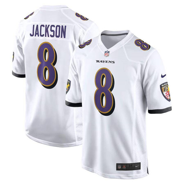 Men's Baltimore Ravens #8 Lamar Jackson White Limited Football Game Jersey Men's Baltimore Ravens #8 Lamar Jackson White Limited Football Game Jersey