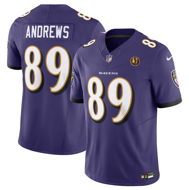 Men's Baltimore Ravens #89 Mark Andrews Purple 2023 F.U.S.E. With John Madden Patch Vapor Limited Stitched Football Jersey Men's Baltimore Ravens #89 Mark Andrews Purple 2023 F.U.S.E. With John Madden Patch Vapor Limited Stitched Football Jersey