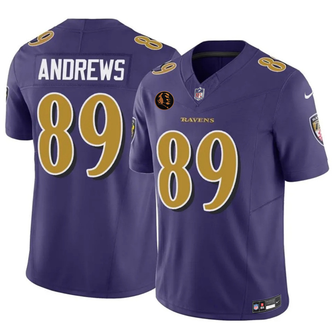 Men's Baltimore Ravens #89 Mark Andrews Purple 2025 F.U.S.E. With John Madden Patch Limited Football Jersey Men's Baltimore Ravens #89 Mark Andrews Purple 2025 F.U.S.E. With John Madden Patch Limited Football Jersey