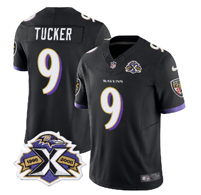 Men's Baltimore Ravens #9 Justin Tucker Black 2023 F.U.S.E With Patch Throwback Vapor Limited Jersey Men's Baltimore Ravens #9 Justin Tucker Black 2023 F.U.S.E With Patch Throwback Vapor Limited Jersey