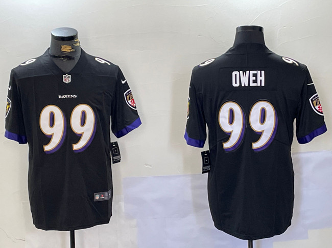 Men's Baltimore Ravens #99 Jayson Oweh Black Vapor Limited Football Jersey Men's Baltimore Ravens #99 Jayson Oweh Black Vapor Limited Football Jersey