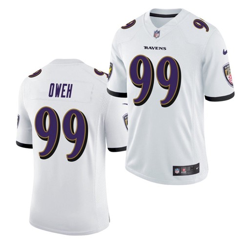 Men's Baltimore Ravens #99 Odafe Oweh White 2021 Limited Football Jersey Men's Baltimore Ravens #99 Odafe Oweh White 2021 Limited Football Jersey
