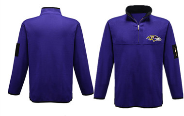Men's Baltimore Ravens Antigua Charcoal Fortune Sweater Knit Microfleece Quarter-Zip Pullover Jacket Men's Baltimore Ravens Antigua Charcoal Fortune Sweater Knit Microfleece Quarter-Zip Pullover Jacket
