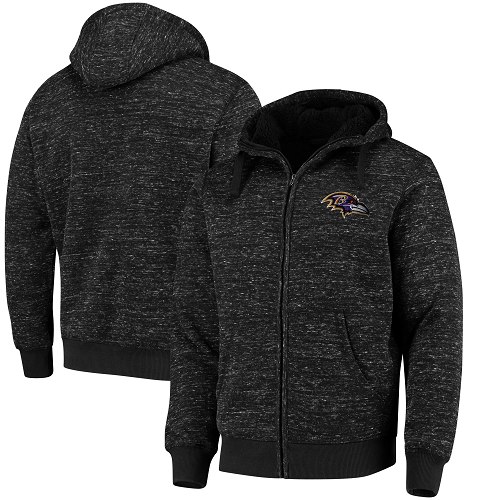 Men's Baltimore Ravens G-III Sports by Carl Banks Heathered Black Discovery Sherpa Full-Zip Jacket Men's Baltimore Ravens G-III Sports by Carl Banks Heathered Black Discovery Sherpa Full-Zip Jacket