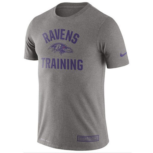 Men's Baltimore Ravens Nike Heathered Gray Training Performance T-Shirt Men's Baltimore Ravens Nike Heathered Gray Training Performance T-Shirt