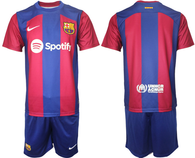 Men's Barcelona Custom 2023 24 Blue Red Home Soccer Jersey Suit Men's Barcelona Custom 2023 24 Blue Red Home Soccer Jersey Suit