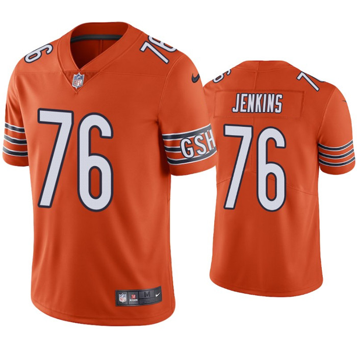 Men's Bears #76 Teven Jenkins Orange Men's Stitched NFL Limited Rush Jersey Men's Bears #76 Teven Jenkins Orange Men's Stitched NFL Limited Rush Jersey