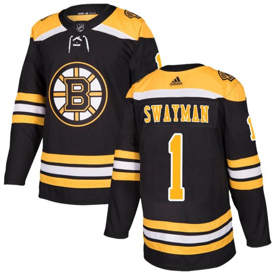 Men's Boston Bruins #1 Jeremy Swayman Adidas Authentic Home Jersey - Black Men's Boston Bruins #1 Jeremy Swayman Adidas Authentic Home Jersey - Black
