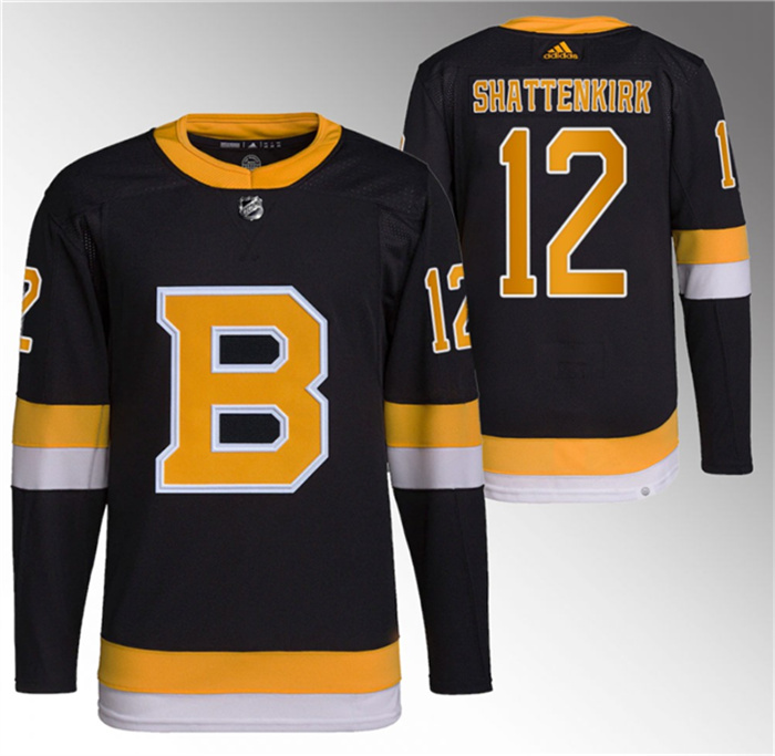 Men's Boston Bruins #12 Kevin Shattenkirk Black Home Breakaway Stitched Jersey Men's Boston Bruins #12 Kevin Shattenkirk Black Home Breakaway Stitched Jersey