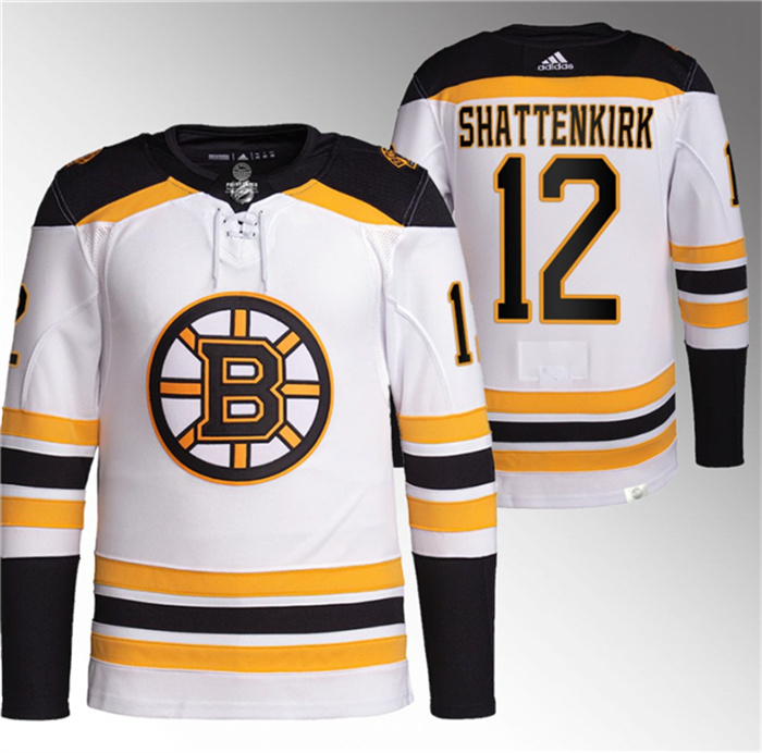 Men's Boston Bruins #12 Kevin Shattenkirk White Stitched Jersey Men's Boston Bruins #12 Kevin Shattenkirk White Stitched Jersey