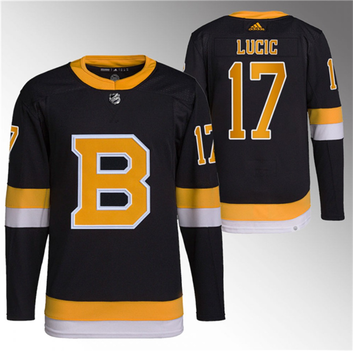 Men's Boston Bruins #17 Milan Lucic Black Home Breakaway Stitched Jersey Men's Boston Bruins #17 Milan Lucic Black Home Breakaway Stitched Jersey
