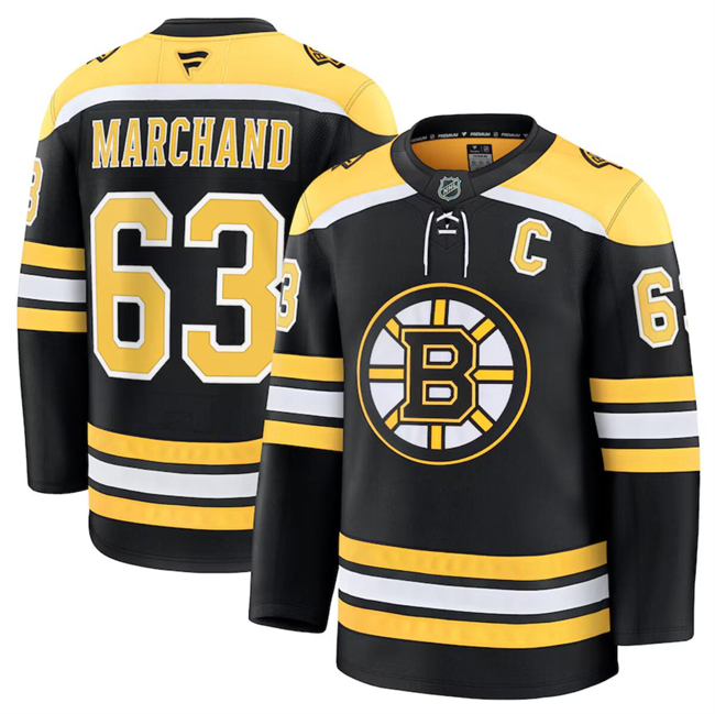 Men's Boston Bruins #63 Brad Marchand Black 2024-25 Home Stitched Hockey Jersey Men's Boston Bruins #63 Brad Marchand Black 2024-25 Home Stitched Hockey Jersey