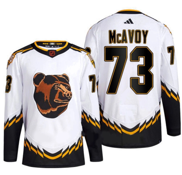 Men's Boston Bruins #73 Charlie McAvoy White 2022-23 Reverse Retro Stitched Jersey Men's Boston Bruins #73 Charlie McAvoy White 2022-23 Reverse Retro Stitched Jersey