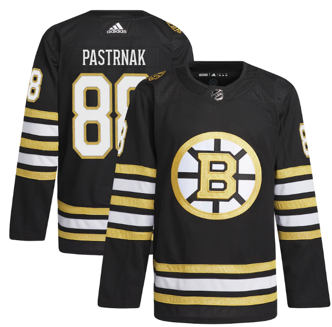 Men's Boston Bruins #88 David Pastrnak Black 100th Anniversary Stitched Jersey Men's Boston Bruins #88 David Pastrnak Black 100th Anniversary Stitched Jersey