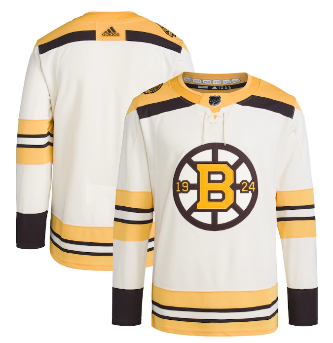 Men's Boston Bruins Blank Cream 100th Anniversary Stitched Jersey Men's Boston Bruins Blank Cream 100th Anniversary Stitched Jersey