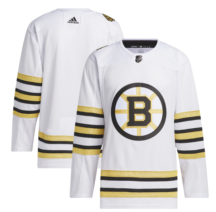 Men's Boston Bruins Blank White 100th Anniversary Primegreen Stitched Jersey Men's Boston Bruins Blank White 100th Anniversary Primegreen Stitched Jersey