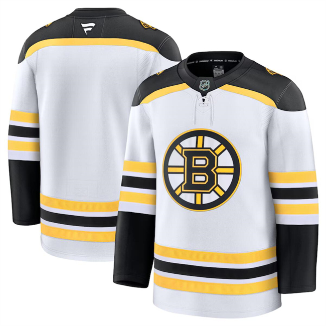 Men's Boston Bruins Blank White 2024-25 Away Stitched Hockey Jersey Men's Boston Bruins Blank White 2024-25 Away Stitched Hockey Jersey