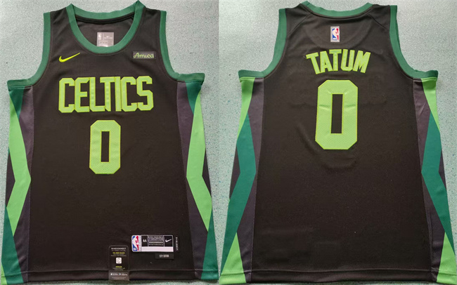 Men's Boston Celtics #0 Jayson Tatum Black 2024-25 City Edition Statement Edition Stitched Basketball Jersey Men's Boston Celtics #0 Jayson Tatum Black 2024-25 City Edition Statement Edition Stitched Basketball Jersey