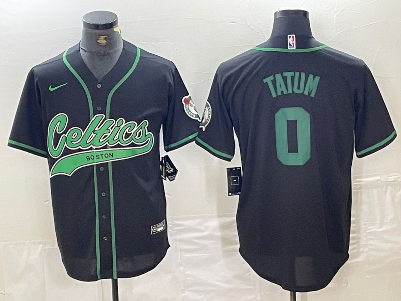 Men's Boston Celtics #0 Jayson Tatum Black Cool Base Stitched Baseball Jersey Men's Boston Celtics #0 Jayson Tatum Black Cool Base Stitched Baseball Jersey