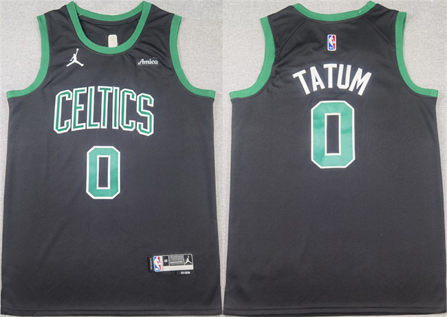 Men's Boston Celtics #0 Jayson Tatum Black Stitched Basketball Jersey Men's Boston Celtics #0 Jayson Tatum Black Stitched Basketball Jersey