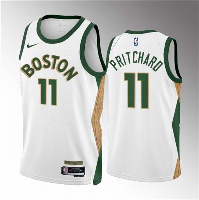 Men's Boston Celtics #11 Payton Pritchard White 2023 24 City Edition Stitched Basketball Jersey Men's Boston Celtics #11 Payton Pritchard White 2023 24 City Edition Stitched Basketball Jersey