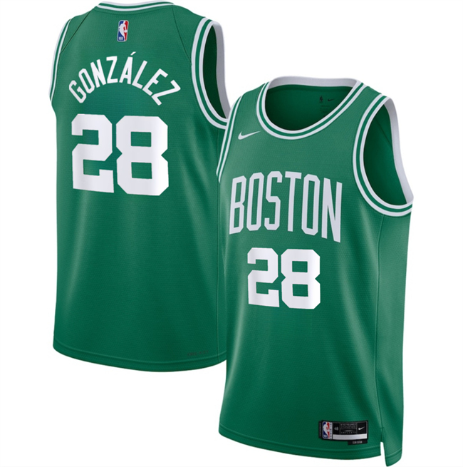 Men's Boston Celtics #28 Hugo González Kelly Green 2024 Draft Icon Edition Stitched Basketball Jersey