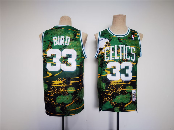 Men's Boston Celtics #33 Larry Bird Green Black Throwback Stitched Jersey Men's Boston Celtics #33 Larry Bird Green Black Throwback Stitched Jersey