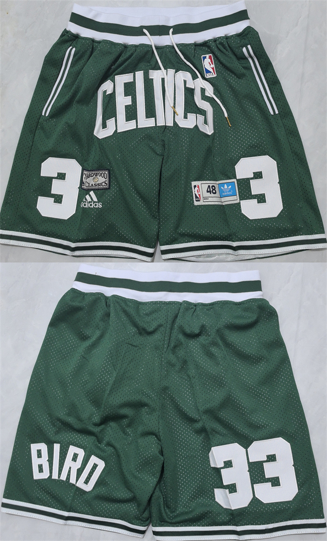 Men's Boston Celtics #33 Larry Bird Green Shorts (Run Small) Men's Boston Celtics #33 Larry Bird Green Shorts (Run Small)