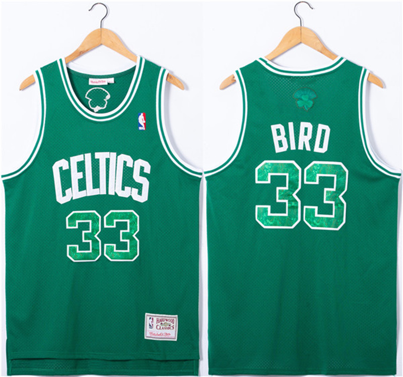 Men's Boston Celtics #33 Larry Bird Green Throwback Basketball Jersey
