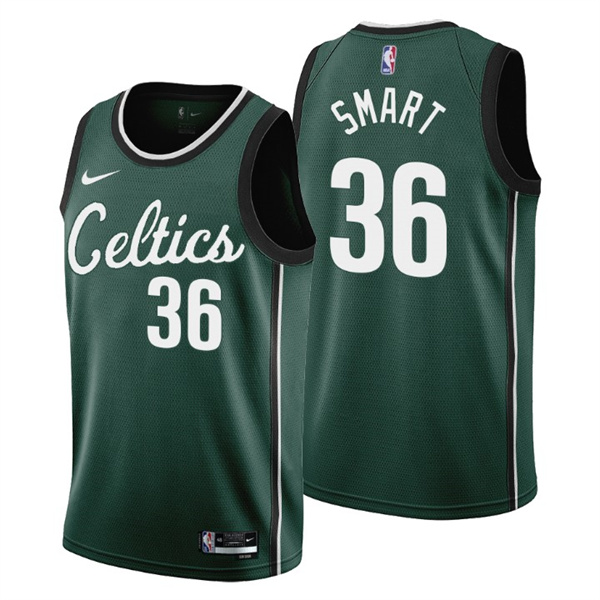 Men's Boston Celtics #36 Marcus Smart 2022 23 Green City Edition Stitched Jersey Men's Boston Celtics #36 Marcus Smart 2022 23 Green City Edition Stitched Jersey