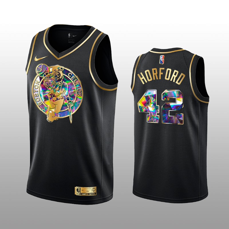 Men's Boston Celtics #42 Al Horford 2021 22 Black Golden Edition 75th Anniversary Diamond Logo Stitched Basketball Jersey Men's Boston Celtics #42 Al Horford 2021 22 Black Golden Edition 75th Anniversary Diamond Logo Stitched Basketball Jersey