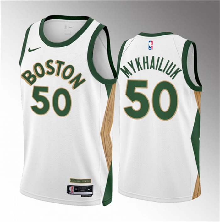 Men's Boston Celtics #50 Svi Mykhailiuk White 2023 24 City Edition Stitched Basketball Jersey Men's Boston Celtics #50 Svi Mykhailiuk White 2023 24 City Edition Stitched Basketball Jersey