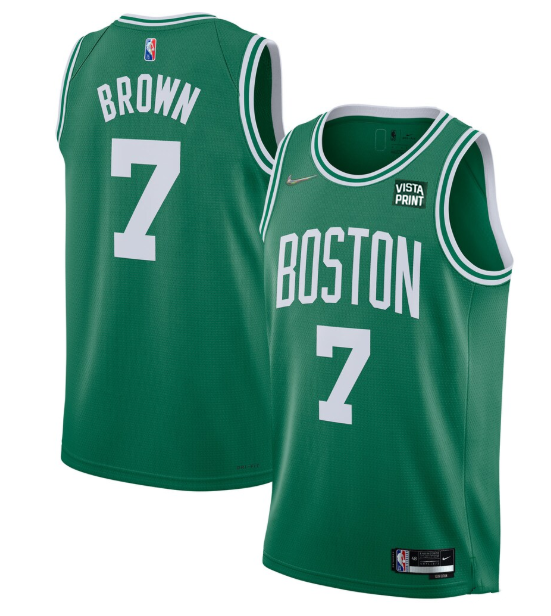 Men's Boston Celtics #7 Jaylen Brown 75th Anniversary Green Stitched Basketball Jersey Men's Boston Celtics #7 Jaylen Brown 75th Anniversary Green Stitched Basketball Jersey