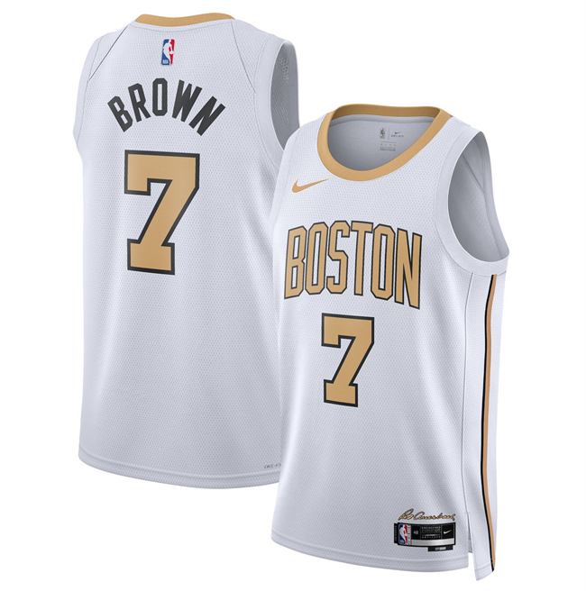 Men's Boston Celtics #7 Jaylen Brown White 2025 26 City Edition Stitched Basketball Jersey Men's Boston Celtics #7 Jaylen Brown White 2025 26 City Edition Stitched Basketball Jersey
