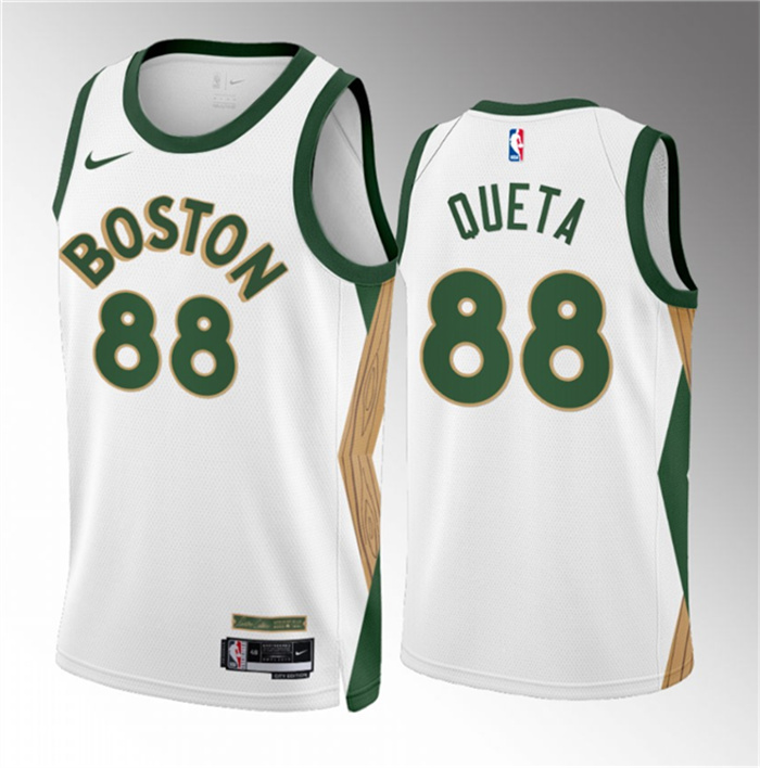 Men's Boston Celtics #88 Neemias Queta White 2023 24 City Edition Stitched Basketball Jersey Men's Boston Celtics #88 Neemias Queta White 2023 24 City Edition Stitched Basketball Jersey