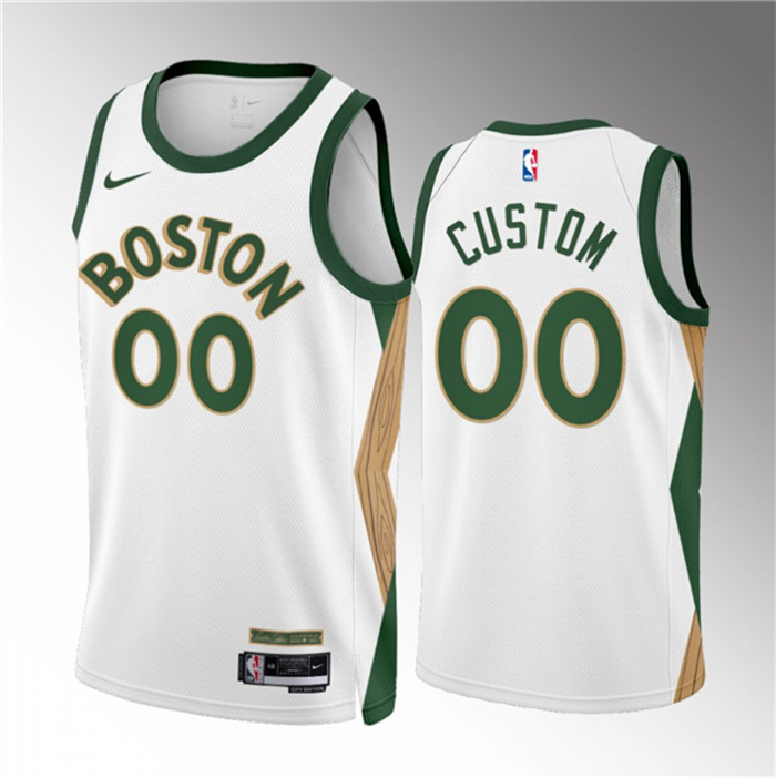Men's Boston Celtics Active Pllayer Custom White 2023 24 City Edition Stitched Basketball Jersey Men's Boston Celtics Active Pllayer Custom White 2023 24 City Edition Stitched Basketball Jersey