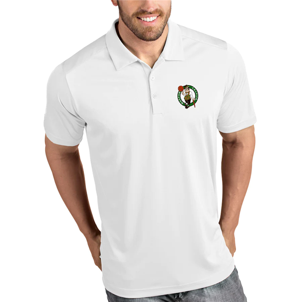 Men's Boston Celtics Antigua White Legacy Pique Polo Men's Boston Celtics Antigua White Legacy Pique Polo
