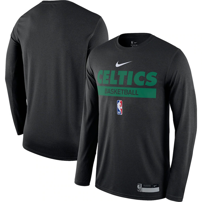Men's Boston Celtics Black 2022 23 Legend On-Court Practice Performance Long Sleeve T-Shirt